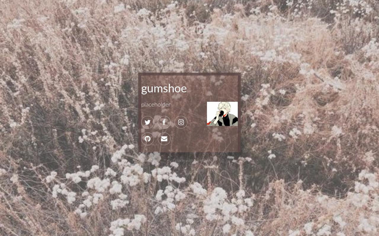 Carrd profile picture for @gumshoe